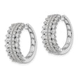 14k White Gold 2 1/2 carat Lab Grown Diamond VS/SI+ G+ Complete Hinged Hoop Earrings - Birthstone Company