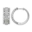 14k White Gold 2 1/2 carat Lab Grown Diamond VS/SI+ G+ Complete Hinged Hoop Earrings - Birthstone Company