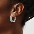 14K White Gold Lab Grown Diamond VS/SI GH, Hinged Hoop Earrings