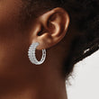 14k White Gold 3 carat Lab Grown Diamond VS/SI+ G+ Complete Hinged Hoop Earrings - Birthstone Company