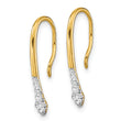 14K Lab Grown Diamond Drop Wire Earrings