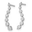 10k White Gold Graduating Diamond Post Earrings