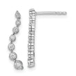 10k White Gold Graduating Diamond Post Earrings
