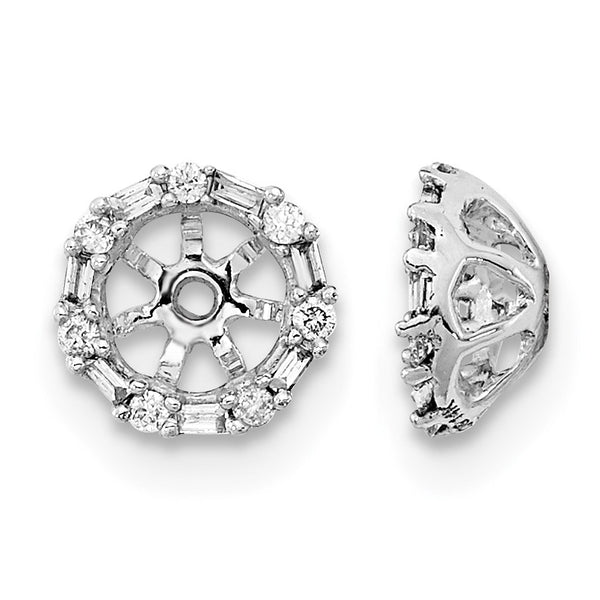 10k White Gold Diamond Earring Jackets - Birthstone Company