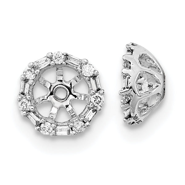 10k White Gold Diamond Earring Jackets