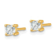 14K Yellow Gold 1/2 ct Lab-Created Diamond VS/SI+ G+, Cushion-Cut 4-Prong Stud Earrings - Birthstone Company