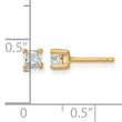 14K Yellow Gold 1/2 ct Lab-Created Diamond VS/SI+ G+, Cushion-Cut 4-Prong Stud Earrings - Birthstone Company