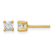 14K Yellow Gold 1/2 ct Lab-Created Diamond VS/SI+ G+, Cushion-Cut 4-Prong Stud Earrings - Birthstone Company