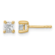 14K Yellow Gold 3/4 ct Lab-Created Diamond VS/SI+ G+, Cushion-Cut 4-Prong Stud Earrings - Birthstone Company