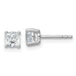 14K White Gold 1 ct Lab-Created Diamond VS/SI+ G+, Cushion-Cut 4-Prong Stud Earrings