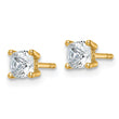 14K Yellow Gold 1 ct Lab-Created Diamond VS/SI+ G+, Cushion-Cut 4-Prong Stud Earrings - Birthstone Company