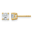 14K Yellow Gold 1 ct Lab-Created Diamond VS/SI+ G+, Cushion-Cut 4-Prong Stud Earrings - Birthstone Company