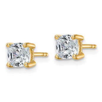 14K Yellow Gold 1 1/2 ct Lab-Created Diamond VS/SI+ G+, Cushion-Cut 4-Prong Stud Earrings - Birthstone Company