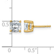 14K Yellow Gold 2 ct Lab-Created Diamond VS+ F+, Cushion-Cut 4-Prong Stud Earrings - Birthstone Company