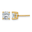 14K Yellow Gold 2 ct Certified Lab-Created Diamond VS+ F+, Cushion-Cut 4-Prong Stud Earrings - Birthstone Company