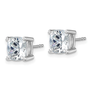14K White Gold 5 ct Lab-Created Diamond VS/SI+ G+, Cushion-Cut 4-Prong Stud Earrings - Birthstone Company