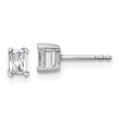 14K White Gold 1/2 ct Lab-Created Diamond VS+ F+, Octagon / Radiant-Cut 4-Prong Stud Earrings