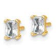 14K Yellow Gold 1/2 ct Lab-Created Diamond VS/SI+ G+, Octagon / Radiant-Cut 4-Prong Stud Earrings - Birthstone Company