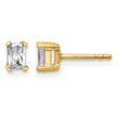 14K Yellow Gold 1/2 ct Lab-Created Diamond VS/SI+ G+, Octagon / Radiant-Cut 4-Prong Stud Earrings - Birthstone Company