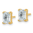14K Yellow Gold 2 ct Certified Lab-Created Diamond VS/SI+ G+, Octagon / Radiant-Cut 4-Prong Stud Earrings - Birthstone Company