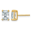 14K Yellow Gold 2 ct Certified Lab-Created Diamond VS/SI+ G+, Octagon / Radiant-Cut 4-Prong Stud Earrings - Birthstone Company