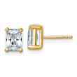 14K Yellow Gold 2 ct Certified Lab-Created Diamond VS/SI+ G+, Octagon / Radiant-Cut 4-Prong Stud Earrings