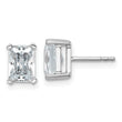 14K White Gold 3 ct Certified Lab-Created Diamond VS+ F+, Octagon / Radiant-Cut 4-Prong Stud Earrings