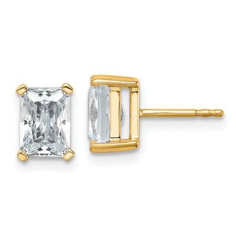 14K Yellow Gold 3 ct Certified Lab-Created Diamond VS/SI+ G+, Octagon / Radiant-Cut 4-Prong Stud Earrings