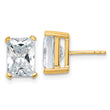 14K Yellow Gold 5 ct Certified Lab-Created Diamond VS+ F+, Octagon / Radiant-Cut 4-Prong Stud Earrings