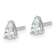 14K White Gold 1/2 ct Lab-Created Diamond VS+ F+, Pear-Cut 3-Prong Stud Earrings - Birthstone Company