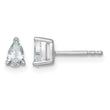 14K White Gold 1/2 ct Lab-Created Diamond VS+ F+, Pear-Cut 3-Prong Stud Earrings - Birthstone Company