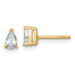 14K Yellow Gold 1/2 ct Lab-Created Diamond VS/SI+ G+, Pear-Cut 3-Prong Stud Earrings