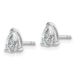 14K White Gold 3/4 ct Lab-Created Diamond VS+ F+, Pear-Cut 3-Prong Stud Earrings - Birthstone Company