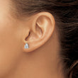 14k White Gold 3/4 carat Certified Lab Grown Diamond VS+ F+ Complete Pear Three Prong Stud Earrings - Birthstone Company