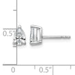 14k White Gold 3/4 carat Certified Lab Grown Diamond VS+ F+ Complete Pear Three Prong Stud Earrings - Birthstone Company