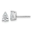 14k White Gold 3/4 carat Certified Lab Grown Diamond VS+ F+ Complete Pear Three Prong Stud Earrings