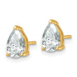14K Yellow Gold 2 ct Lab-Created Diamond VS+ F+, Pear-Cut 3-Prong Stud Earrings - Birthstone Company
