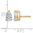 14K Yellow Gold 2 ct Lab-Created Diamond VS+ F+, Pear-Cut 3-Prong Stud Earrings - Birthstone Company