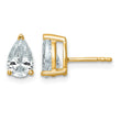 14K Yellow Gold 2 ct Lab-Created Diamond VS+ F+, Pear-Cut 3-Prong Stud Earrings - Birthstone Company