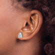 14K White Gold 3 ct Certified Lab-Created Diamond VS+ F+, Pear-Cut 3-Prong Stud Earrings - Birthstone Company