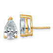 14K Yellow Gold 4 ct Certified Lab-Created Diamond VS+ F+, Pear-Cut 3-Prong Stud Earrings