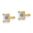 14K Yellow Gold 1/2 ct Lab-Created Diamond VS+ F+, Octagon / Emerald-Cut 4-Prong Stud Earrings - Birthstone Company