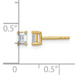 14K Yellow Gold 1/2 ct Lab-Created Diamond VS+ F+, Octagon / Emerald-Cut 4-Prong Stud Earrings - Birthstone Company
