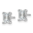 14K White Gold 1 1/2 ct Lab-Created Diamond VS+ F+, Octagon / Emerald-Cut 4-Prong Stud Earrings - Birthstone Company