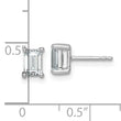 14K White Gold 1 1/2 ct Lab-Created Diamond VS+ F+, Octagon / Emerald-Cut 4-Prong Stud Earrings - Birthstone Company