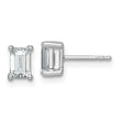 14K White Gold 1 1/2 ct Lab-Created Diamond VS+ F+, Octagon / Emerald-Cut 4-Prong Stud Earrings - Birthstone Company