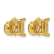 14K Yellow Gold 3 ct Certified Lab-Created Diamond VS/SI+ G+, Octagon / Emerald-Cut 4-Prong Stud Earrings - Birthstone Company