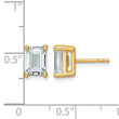 14K Yellow Gold 3 ct Certified Lab-Created Diamond VS/SI+ G+, Octagon / Emerald-Cut 4-Prong Stud Earrings - Birthstone Company