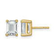 14K Yellow Gold 3 ct Certified Lab-Created Diamond VS/SI+ G+, Octagon / Emerald-Cut 4-Prong Stud Earrings - Birthstone Company