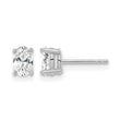 14k White Gold 2/3 carat total weight Oval VS/SI GH Lab Grown Diamond Stud Post Earrings - Birthstone Company
